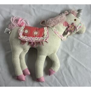 Gund Pink & White Unicorn Plush 12" Long Stuffed Animal